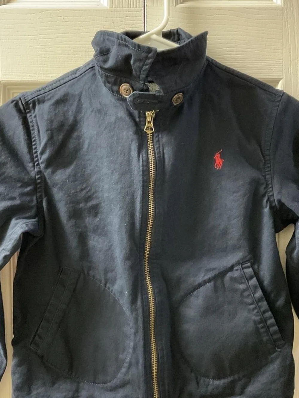 Ralph Lauren Kids Navy Zip-Front Jacket with Red Pony